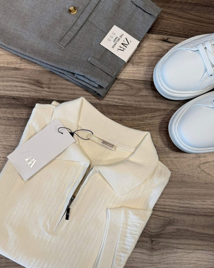 Polo Cream + Grey Pant