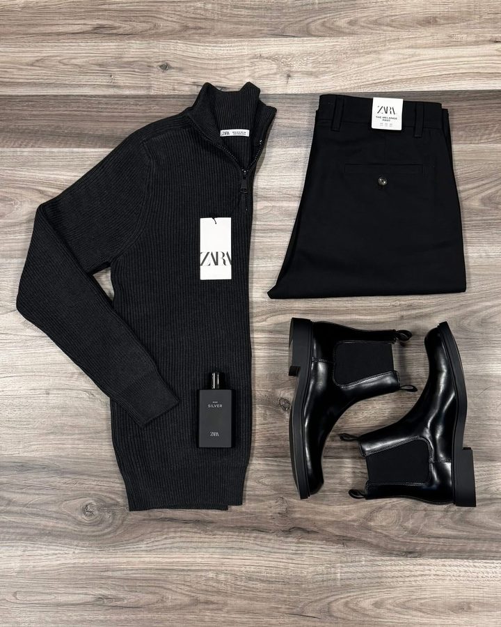 Knit Black + Black Melange